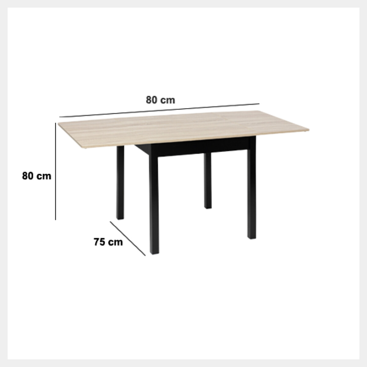 Mesa de jantar extensível em mdf 80-116-152cm