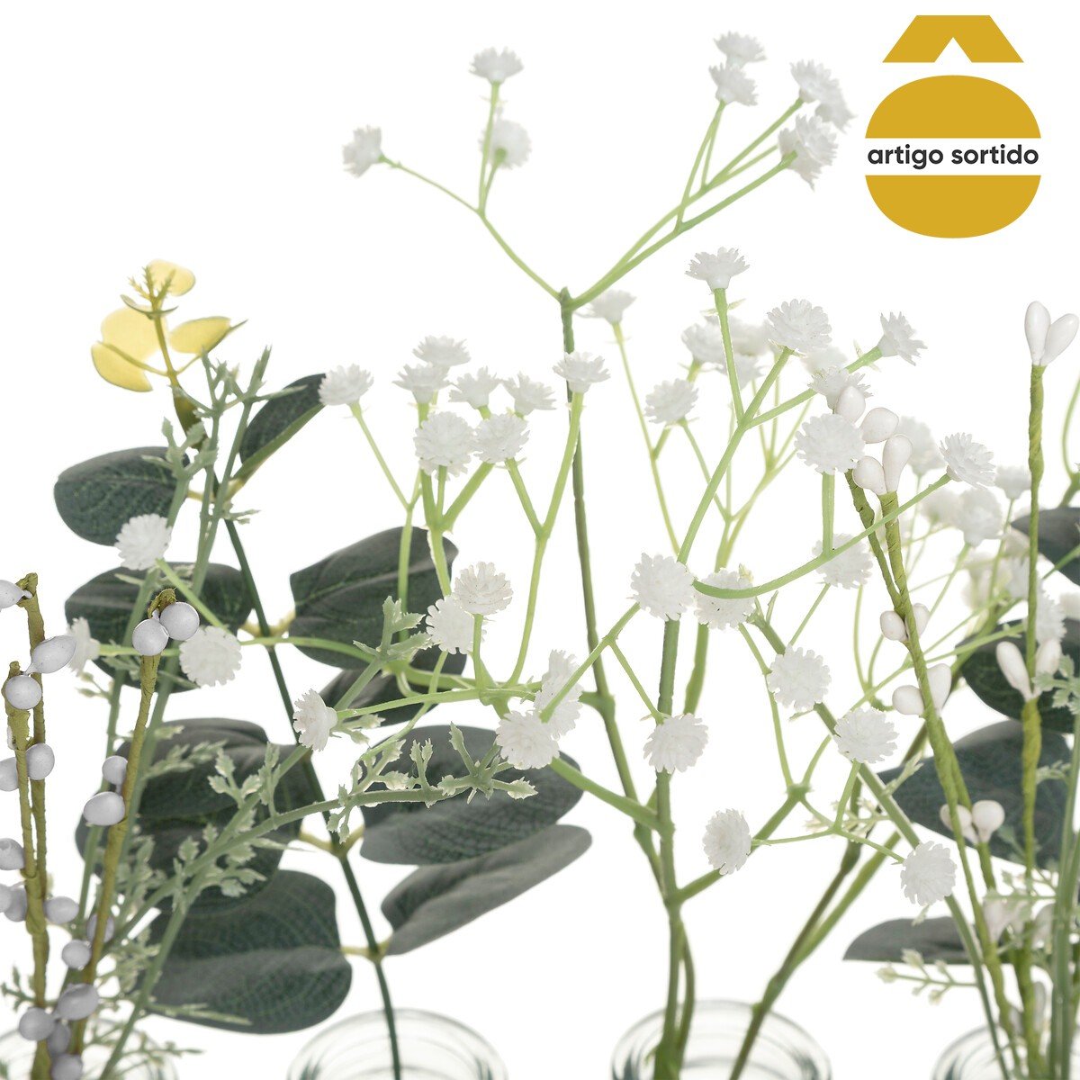 Conjunto de 5 jarras com planta artificial HOUSE