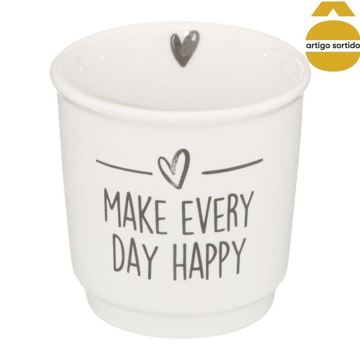 Copo de café happy em cerâmica 9cl