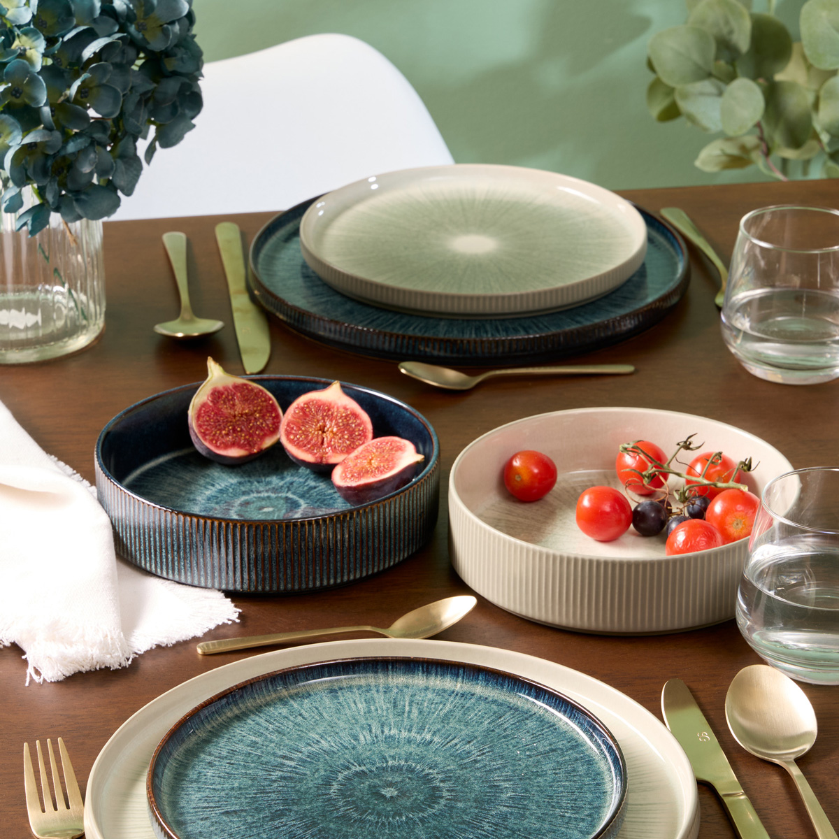 Prato de sopa EVA verde cer&acirc;mica 18cm