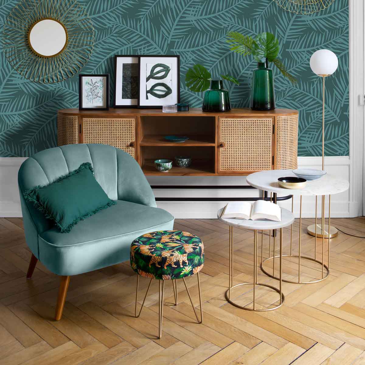 Candeeiro de pé dourado DRIS 135cm