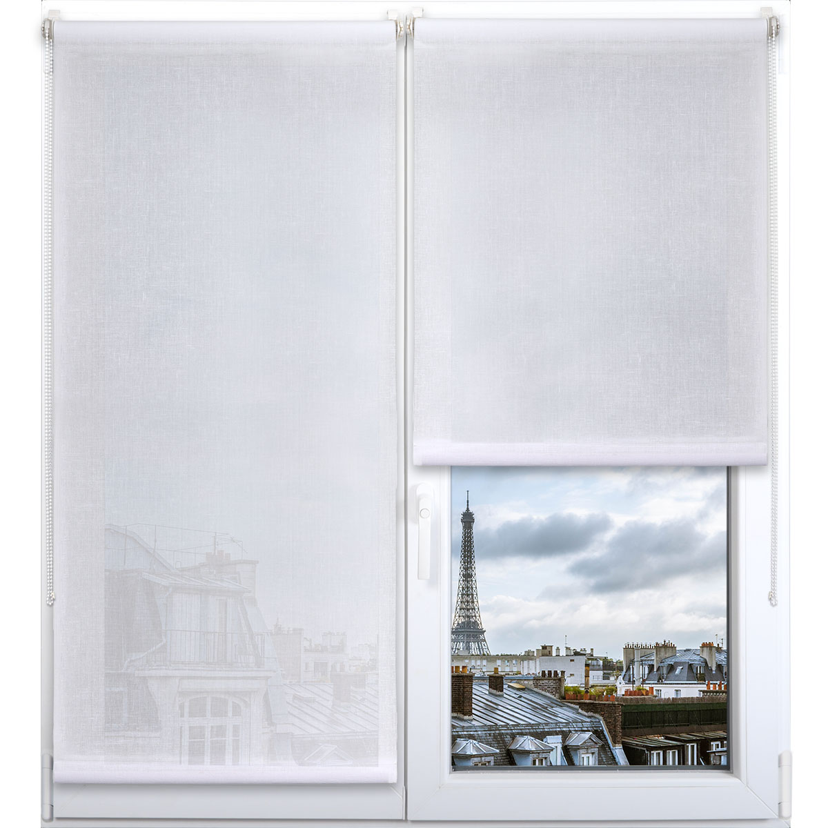 Estore em tecido transl&uacute;cido branco 87x180cm