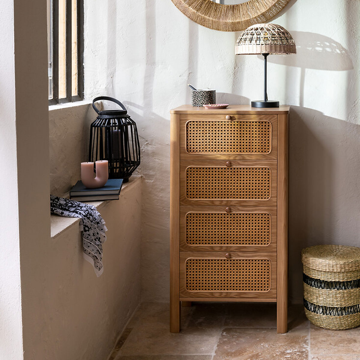 M&oacute;vel com 4 gavetas TIRIA castanho 103cm