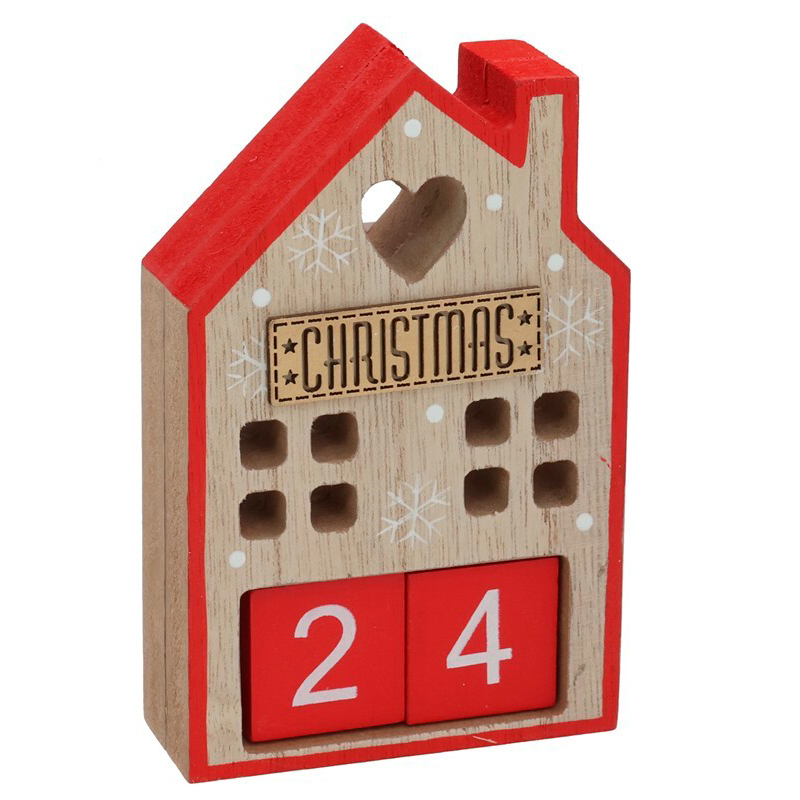 Casa de madeira de calend&aacute;rio 8,5x13cm