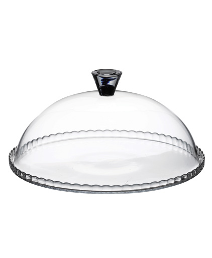 Prato para bolo de vidro com camp&acirc;nula