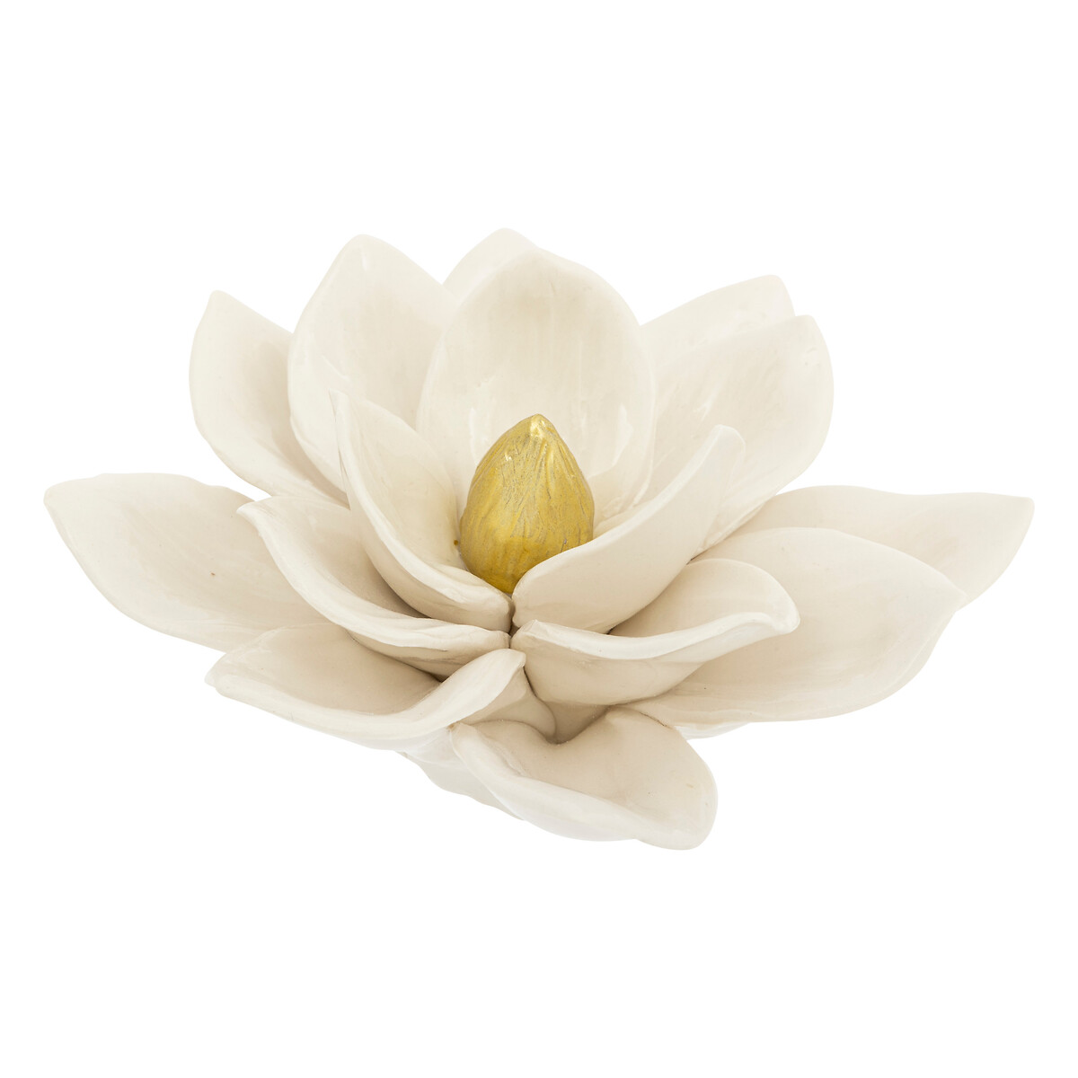 Flor branca decorativa em cer&acirc;mica