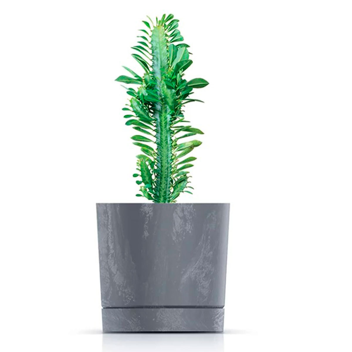 Vaso TUBO efeito bet&atilde;o cinzento 33cm