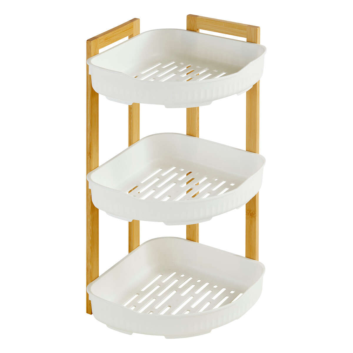Estante de canto wc NATUR&Eacute;O com 3 n&iacute;veis em bambu