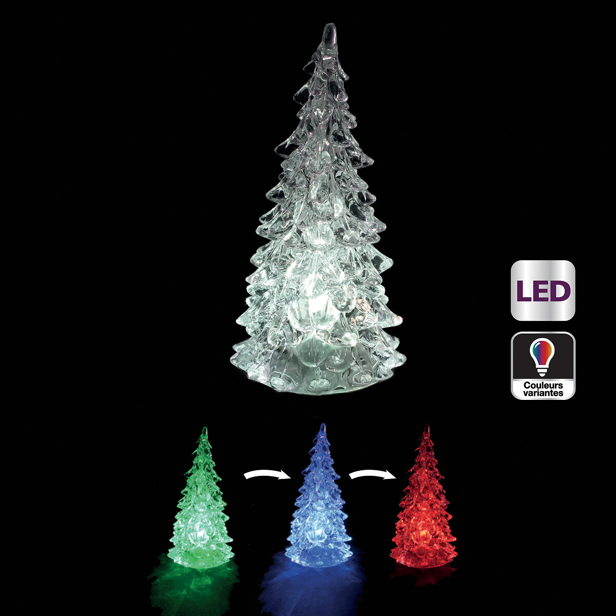 &Aacute;rvore de natal decoratica em acr&iacute;lico com led