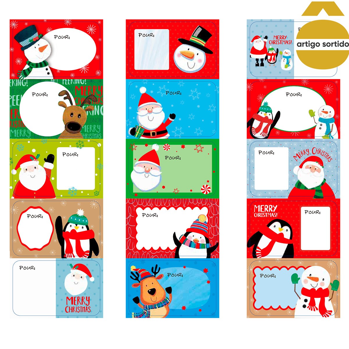 Caixa de 80 etiquetas para presente