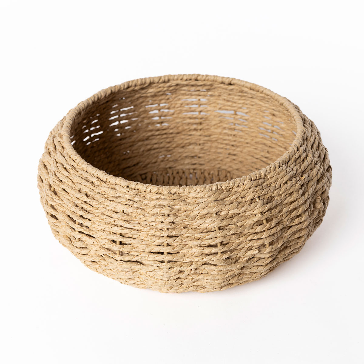 Fruteira com tampa TRAMARE castanha em juta 20cm