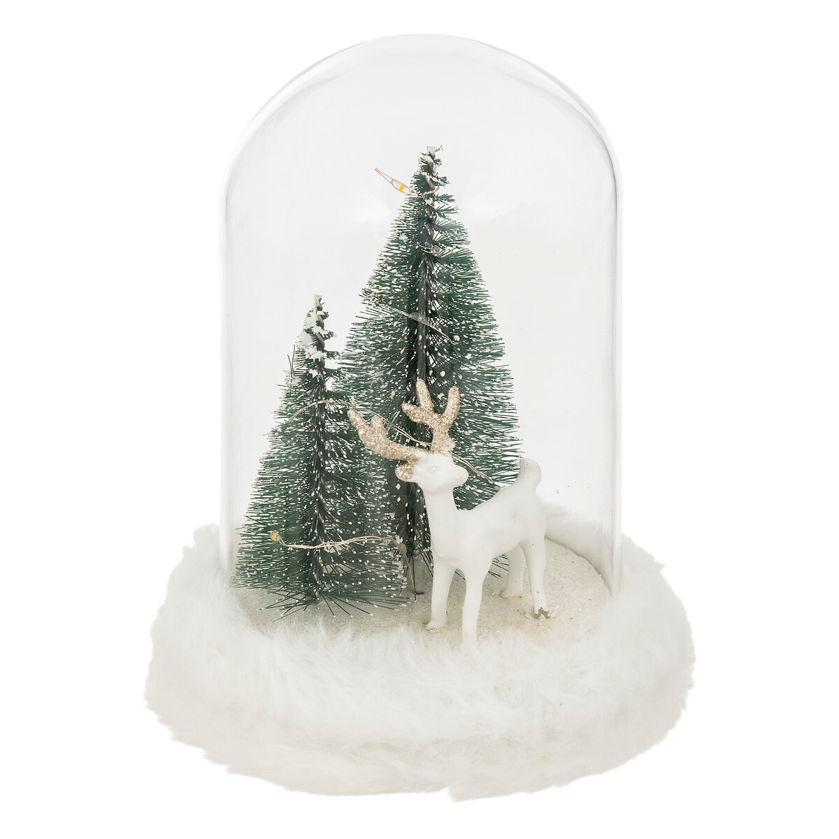 Globo com cenário de natal e luzes led 11x16cm