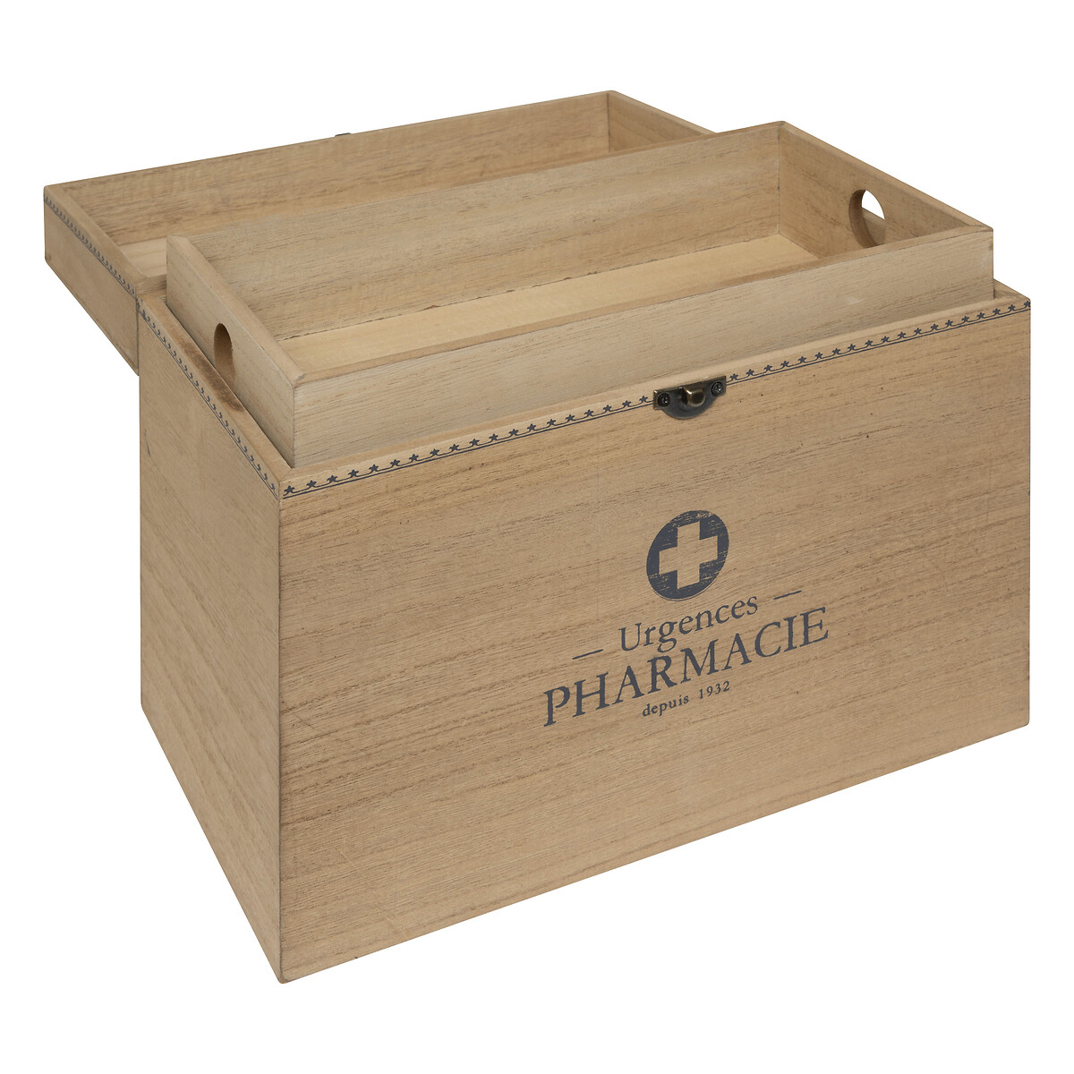 Caixa de farm&aacute;cia LIT bege em madeira