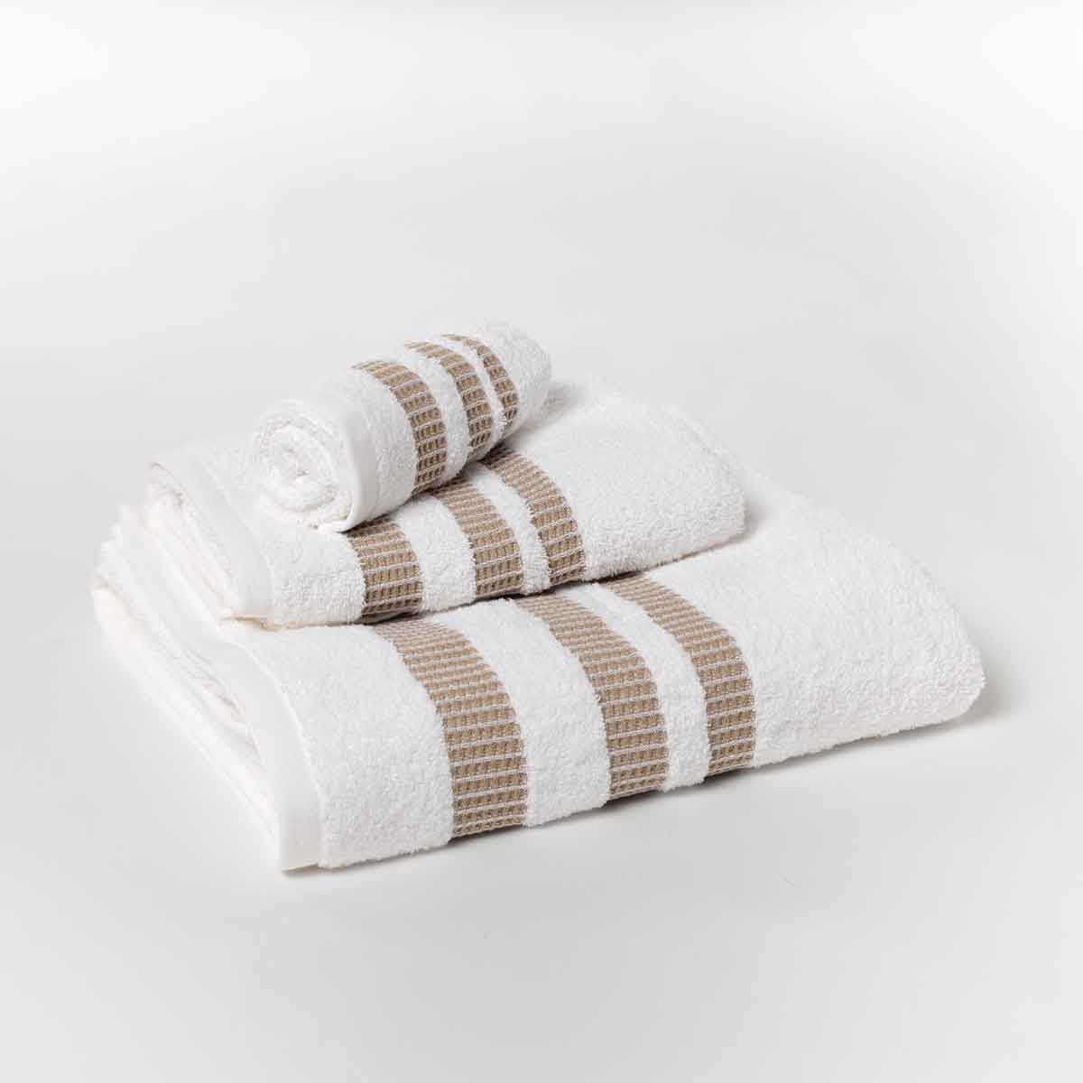 Conjunto de 3 toalhas de banho CHLO&Eacute; branco