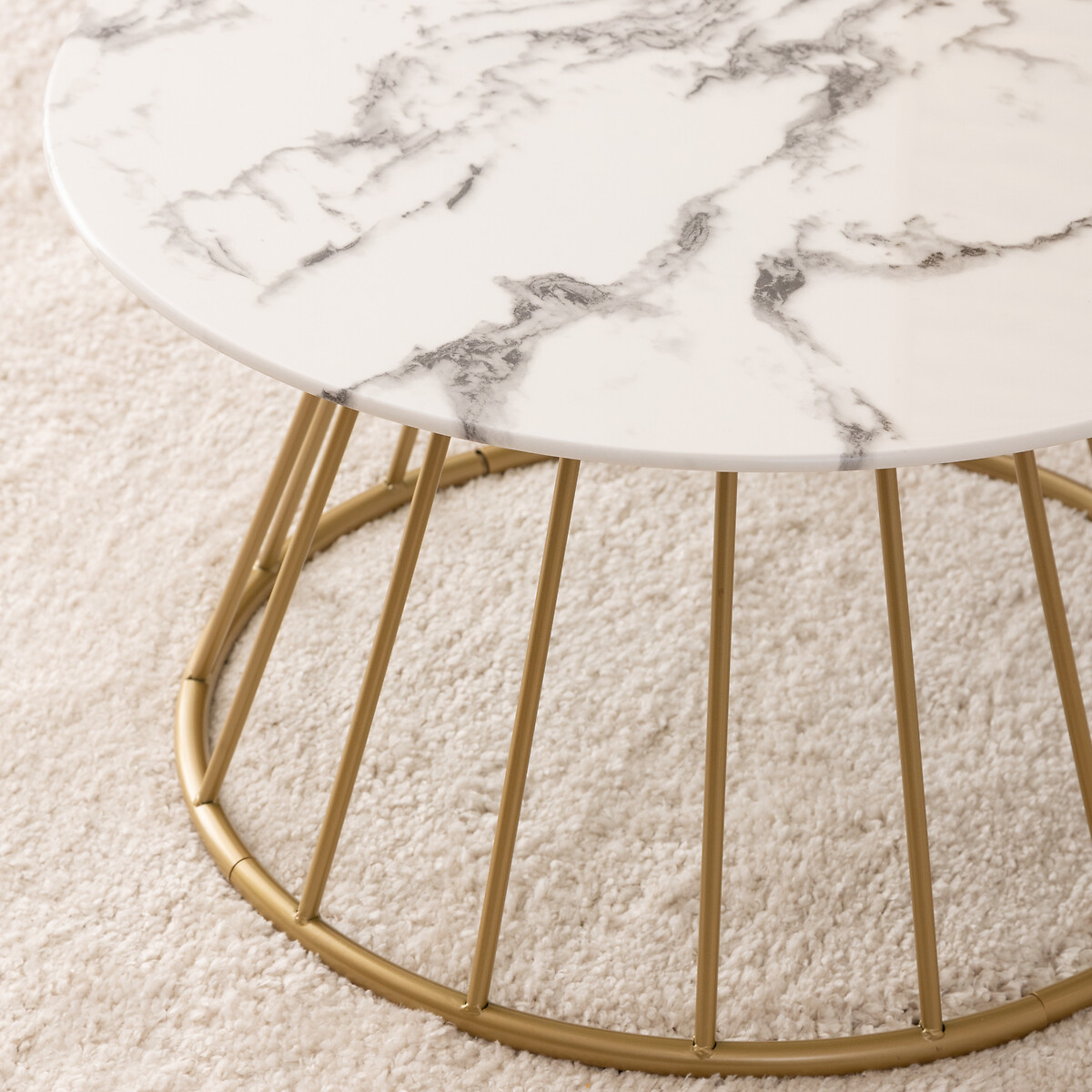 Mesa de apoio RAYO com efeito m&aacute;rmore D70x40cm