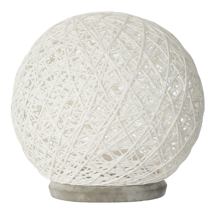 Candeeiro De Mesa Base Em Cimento E Abajur Branco