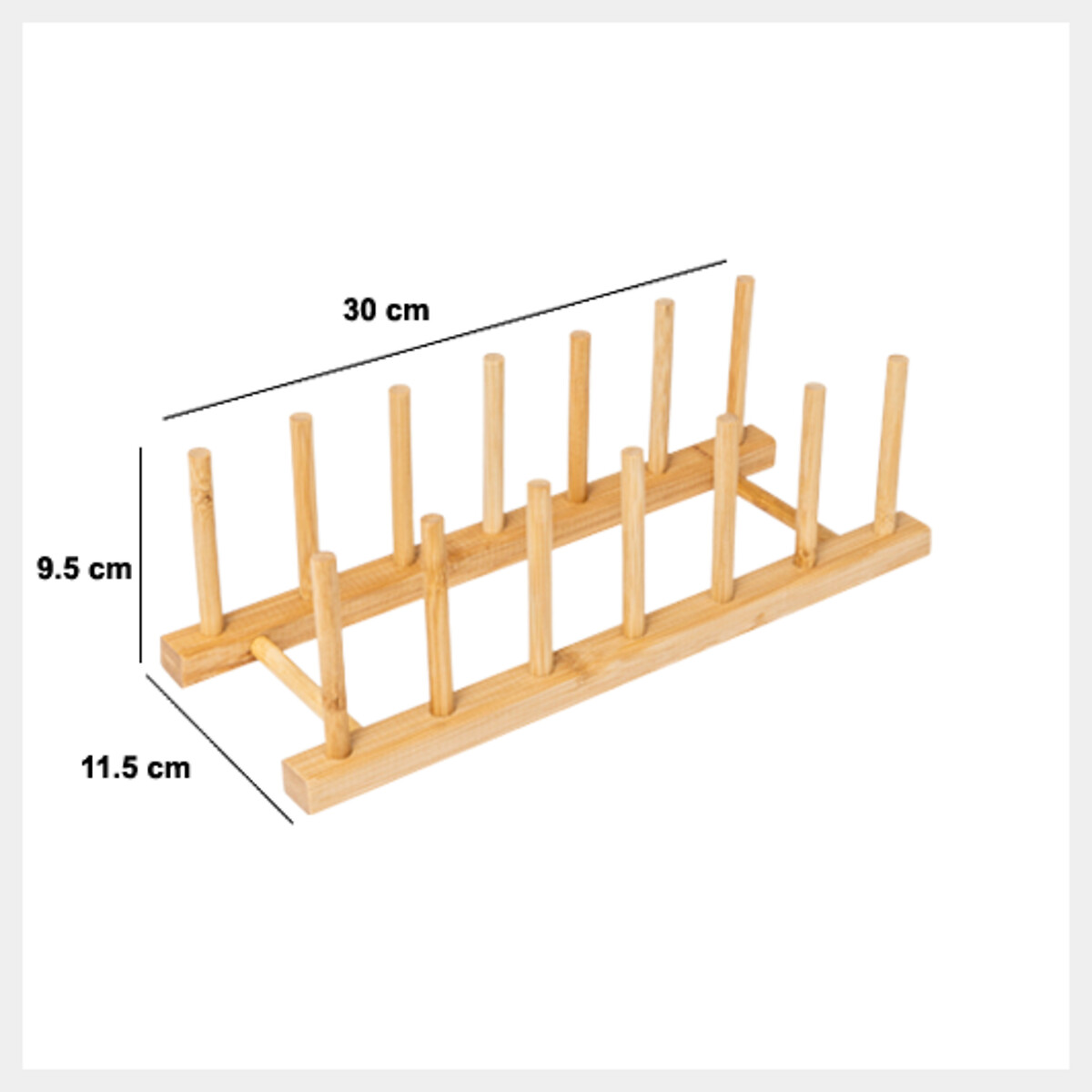 Suporte em bambu para 6 pratos