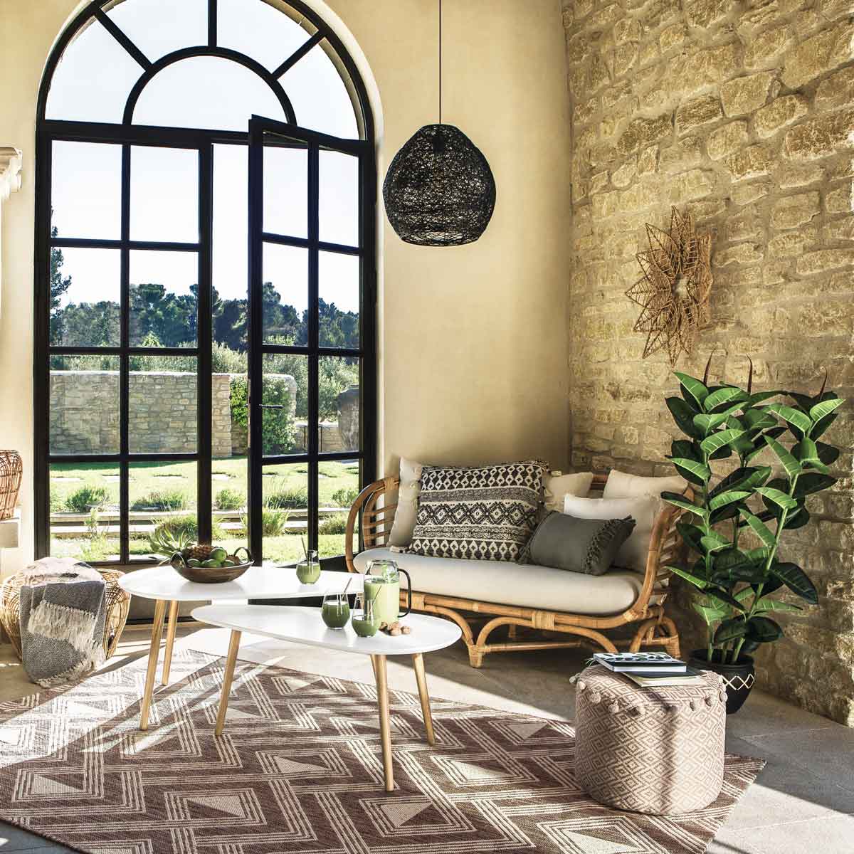 Conjunto de 2 mesas de centro MILEO brancas