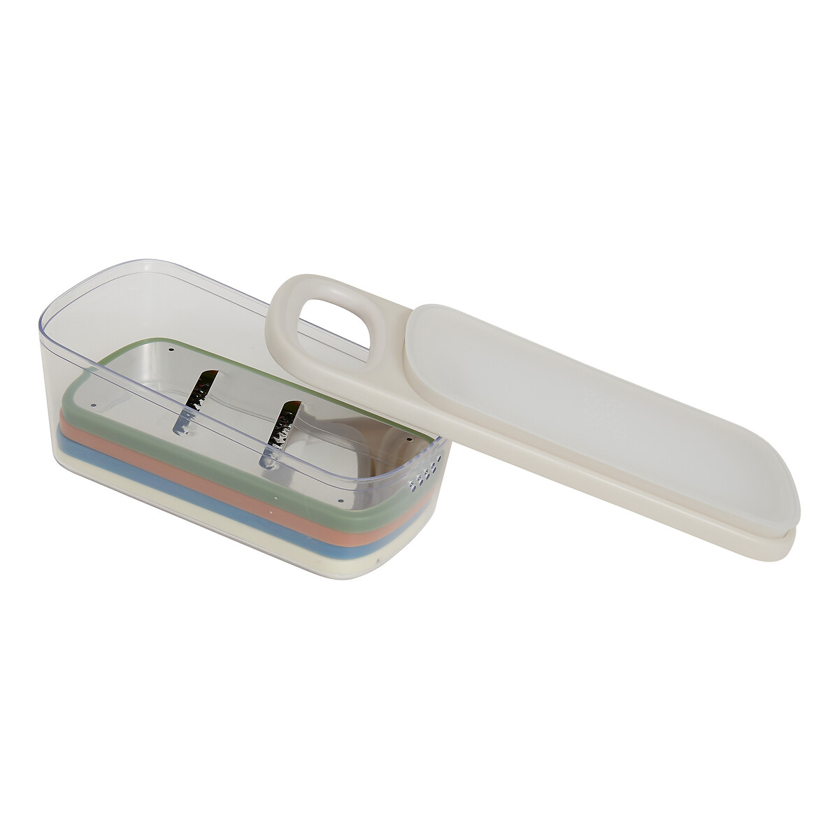 Raspador com 4 l&acirc;minas e armazenamento