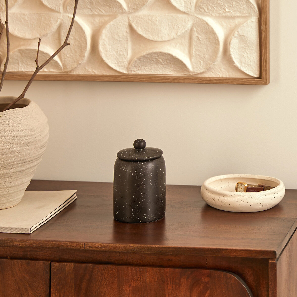 Frasco decorativo WONJ preto 15x10cm