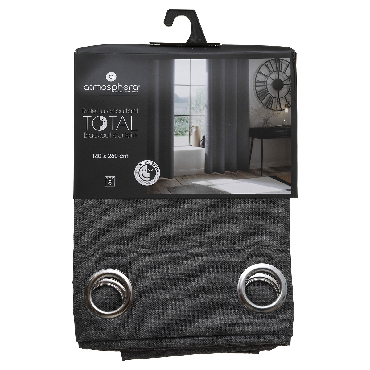 Cortina LUA cinza escuro 140x260cm