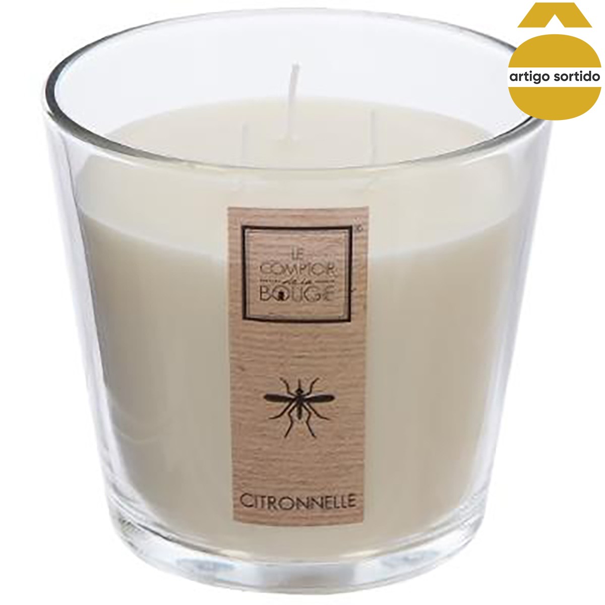 Vela citronela em copo de vidro 500g