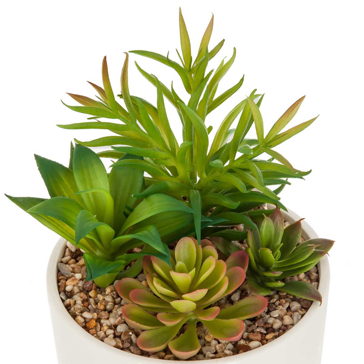 Vaso em cer&acirc;mica com planta artificial