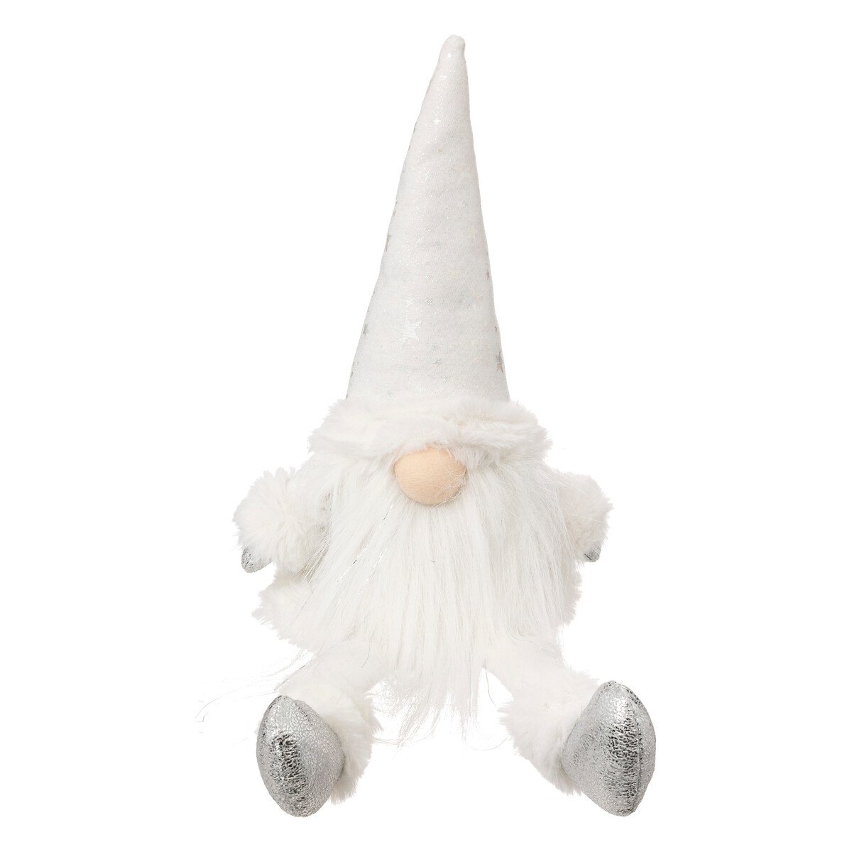 Figura gnomo branco sentado 46cm,  Figura gnomo branco sentado 46cm
