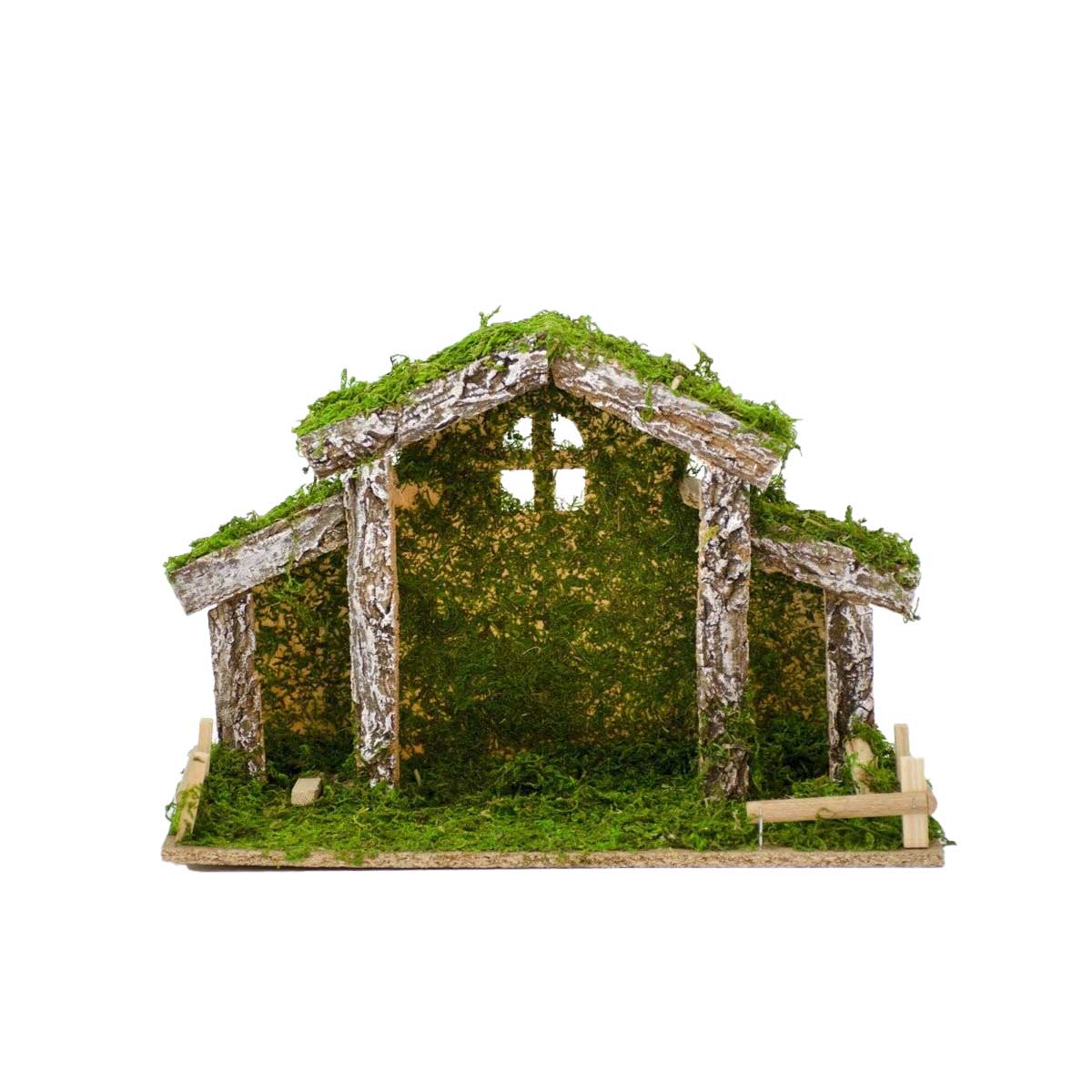 Cabana para pres&eacute;pio com musgo