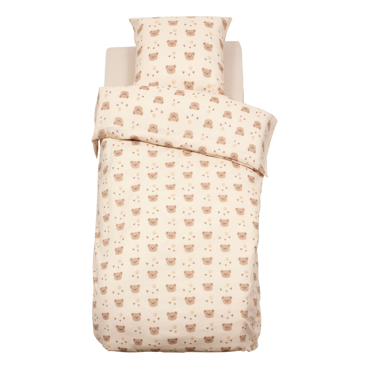 Capa de edred&atilde;o e almofada BILLIE bege em algod&atilde;o 200x140cm