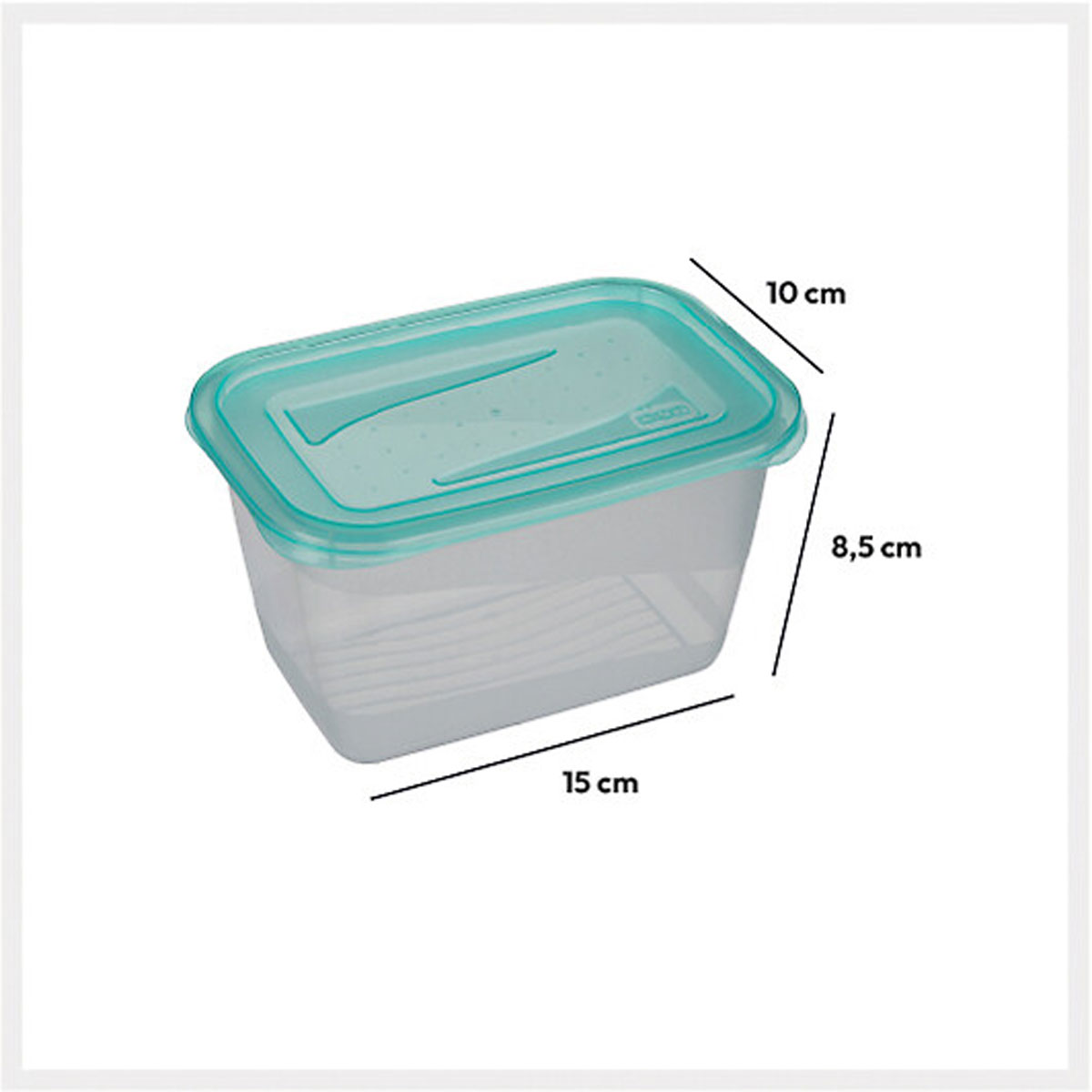 Conjunto de 4 caixas com tampa azul 0,75l