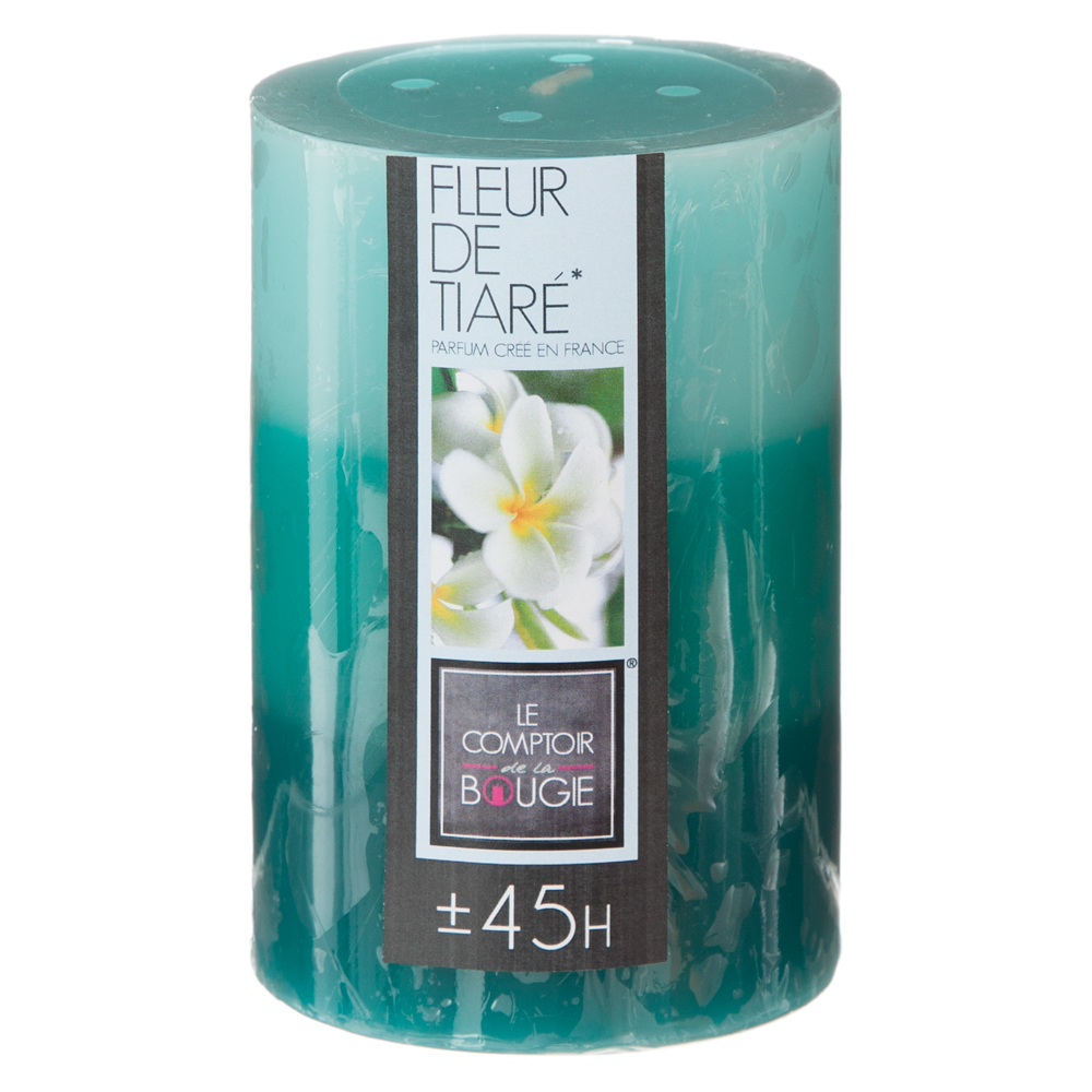 Vela perfumada PILAR flor tiare tricolor,  Vela perfumada PILAR flor tiare tricolor
