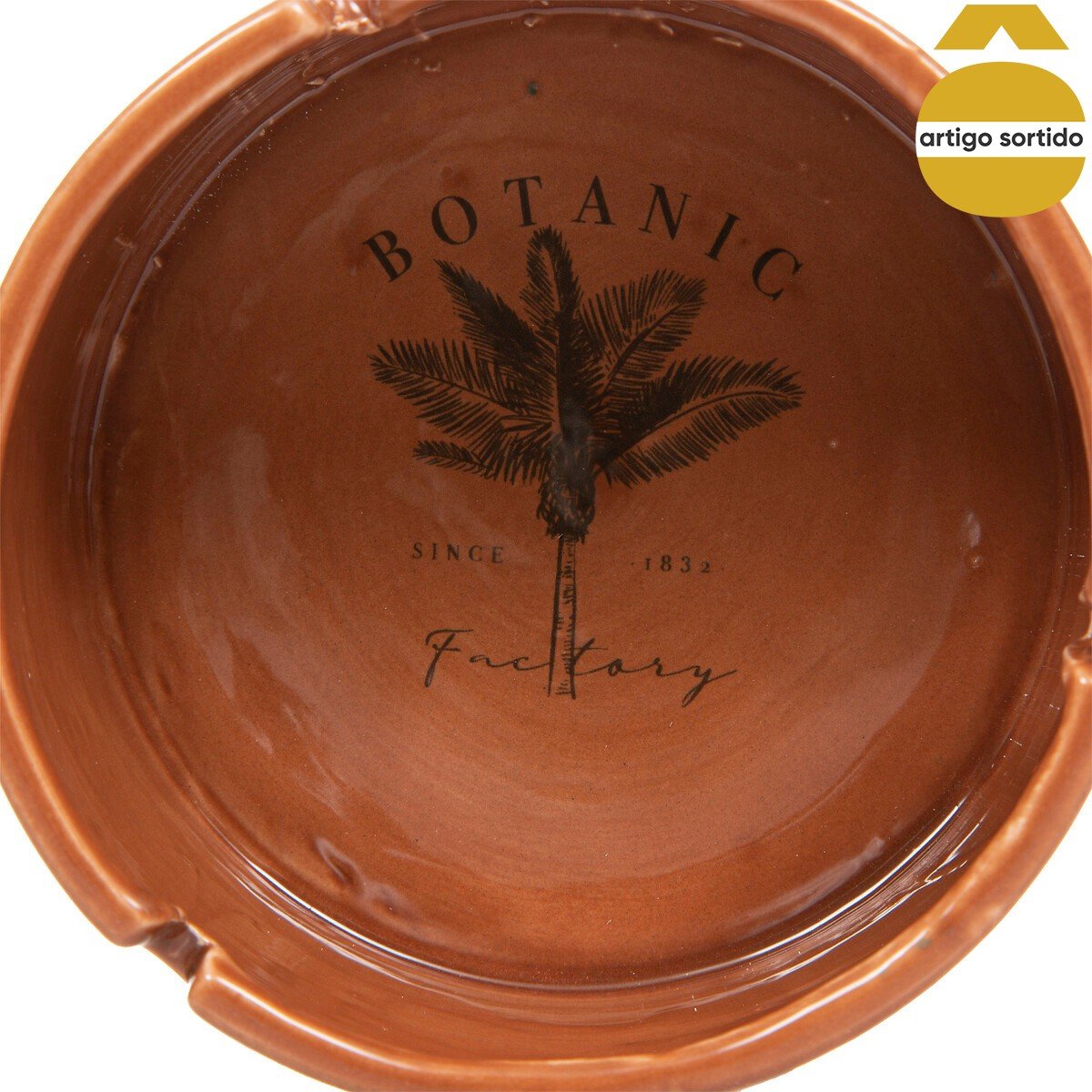 Cinzeiro CARAVANE em cer&acirc;mica e metal