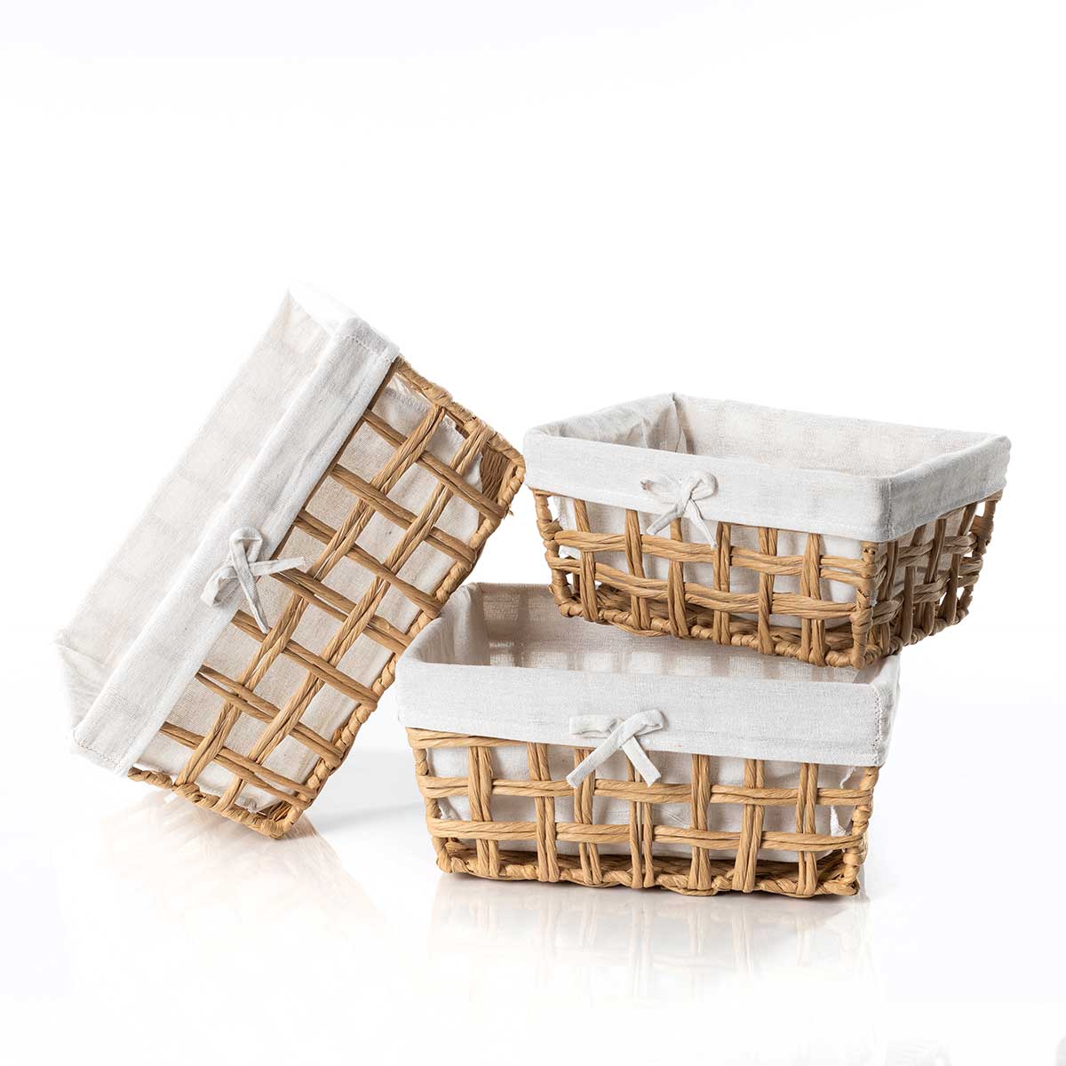 Cesto wc natural e linho 20x28cm,  Cesto wc natural e linho 20x28cm