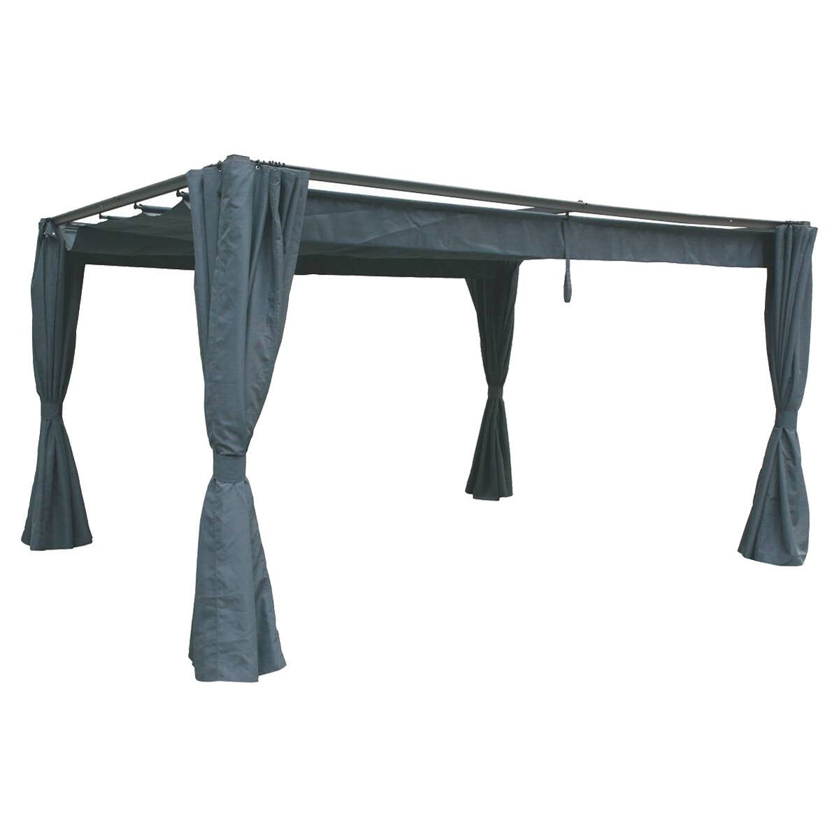 P&eacute;rgola palmeira cinza ard&oacute;sia 3x4m