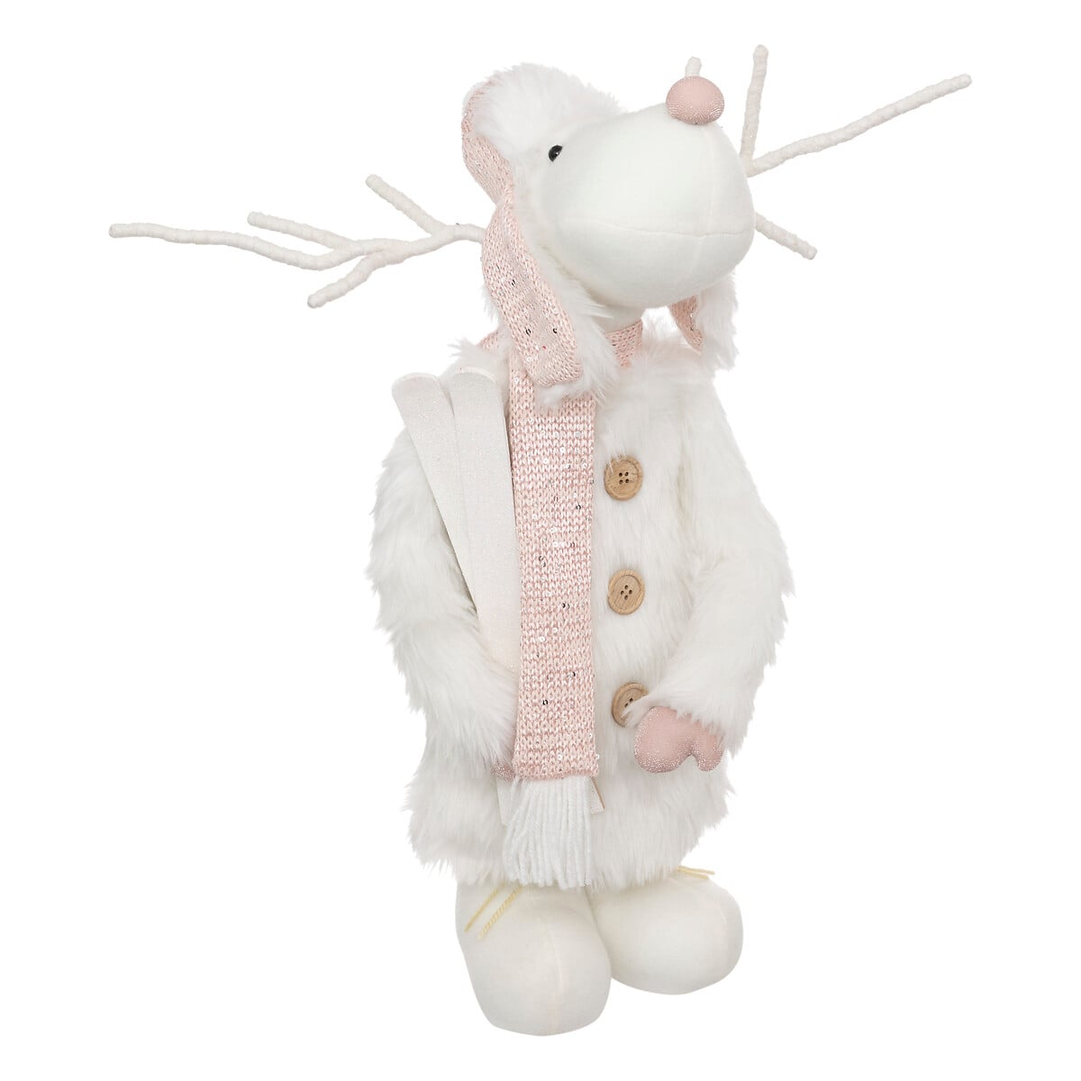 Figura rena exterior rosa e branco 76cm