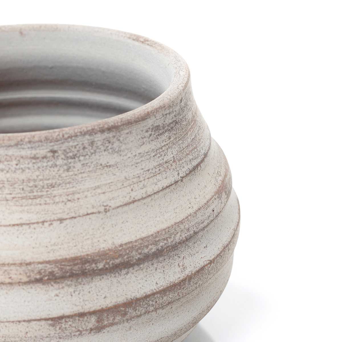 Jarra onda cinza em barro 17cm,  Jarra onda cinza em barro 17cm