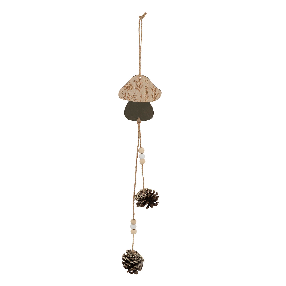 Pendurante cogumelo e pinhas 33cm