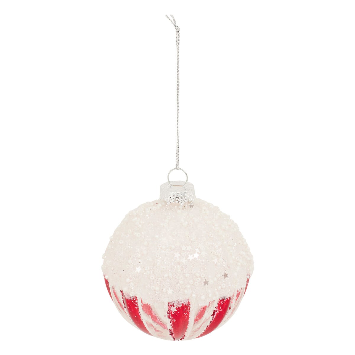 Bola de natal efeito glace 8cm