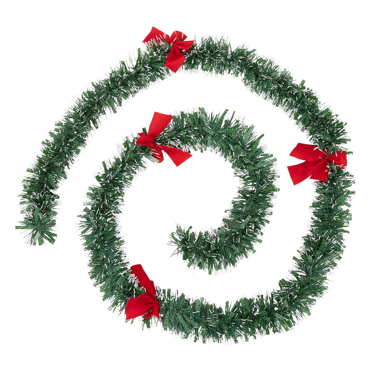 Grinalda verde com la&ccedil;os vermelhos 200cm