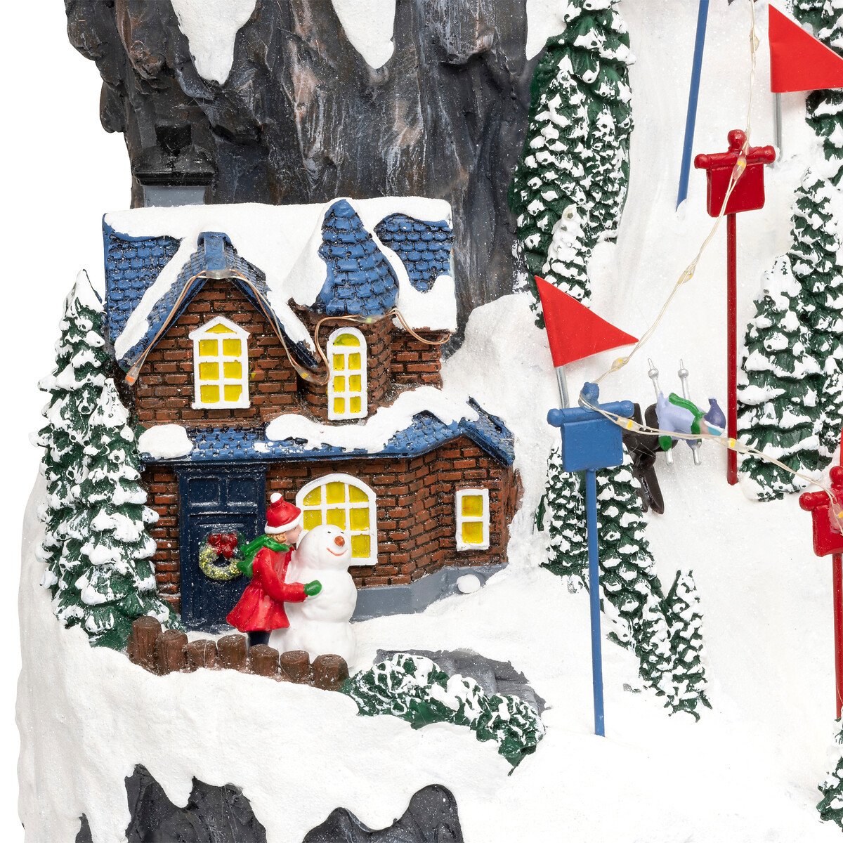 Aldeia estação de ski com luz-música-movimento 52cm