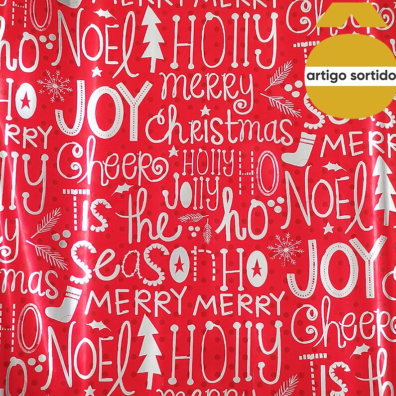 Rolo papel de embrulho decora&ccedil;&atilde;o natal&iacute;cia 70x200cm