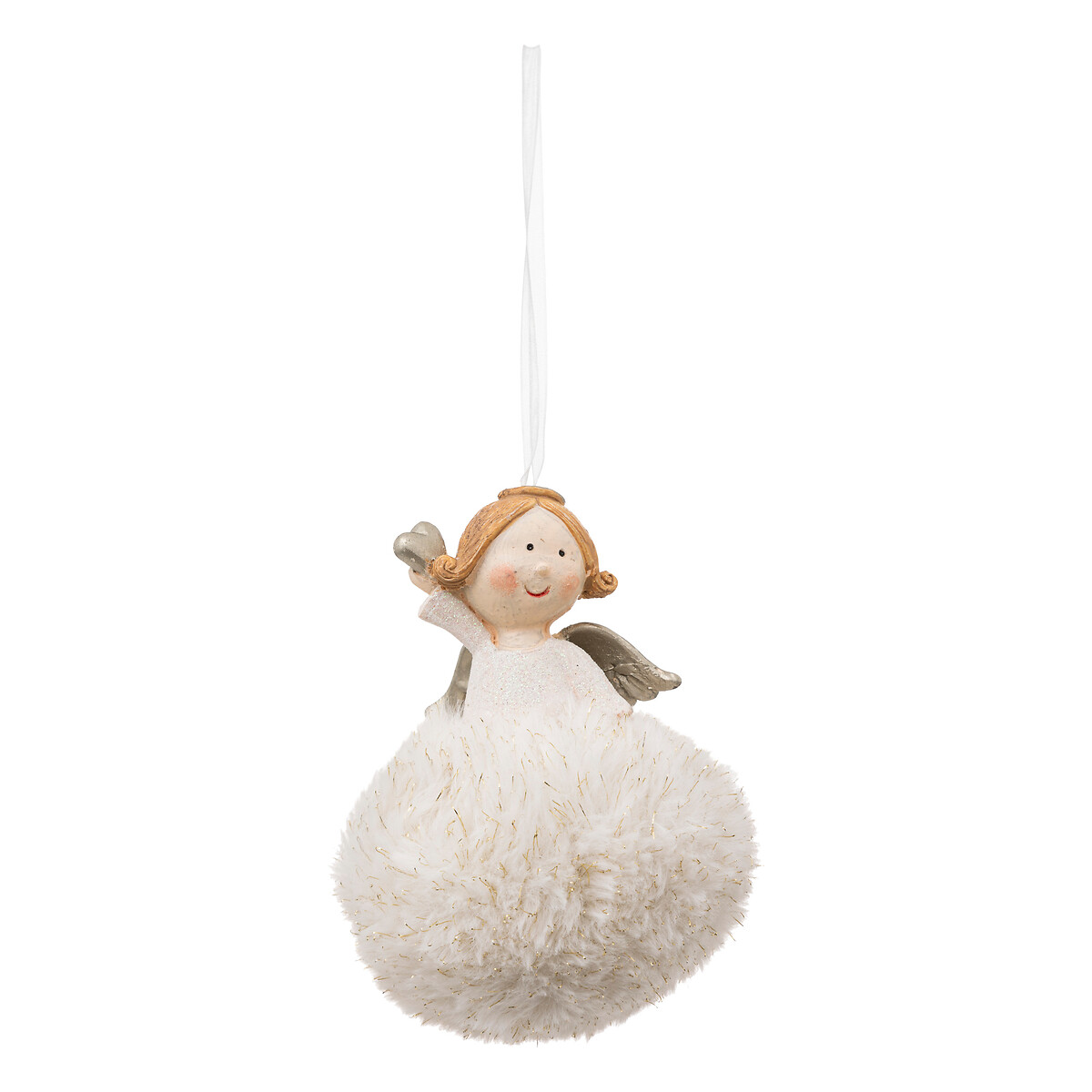 Anjo com pompom branco