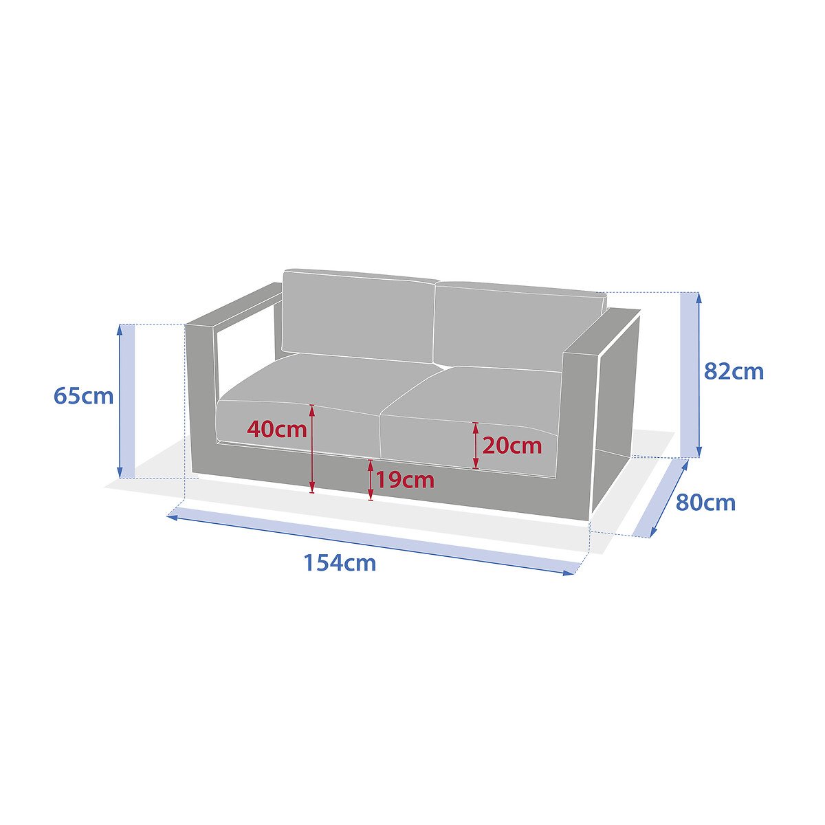 Sof&aacute; ALLURE em alum&iacute;nio 2 lugares