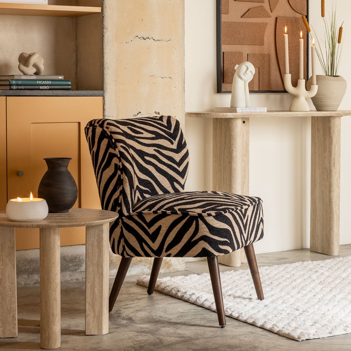 Poltrona padr&atilde;o zebra CHIARA 80cm