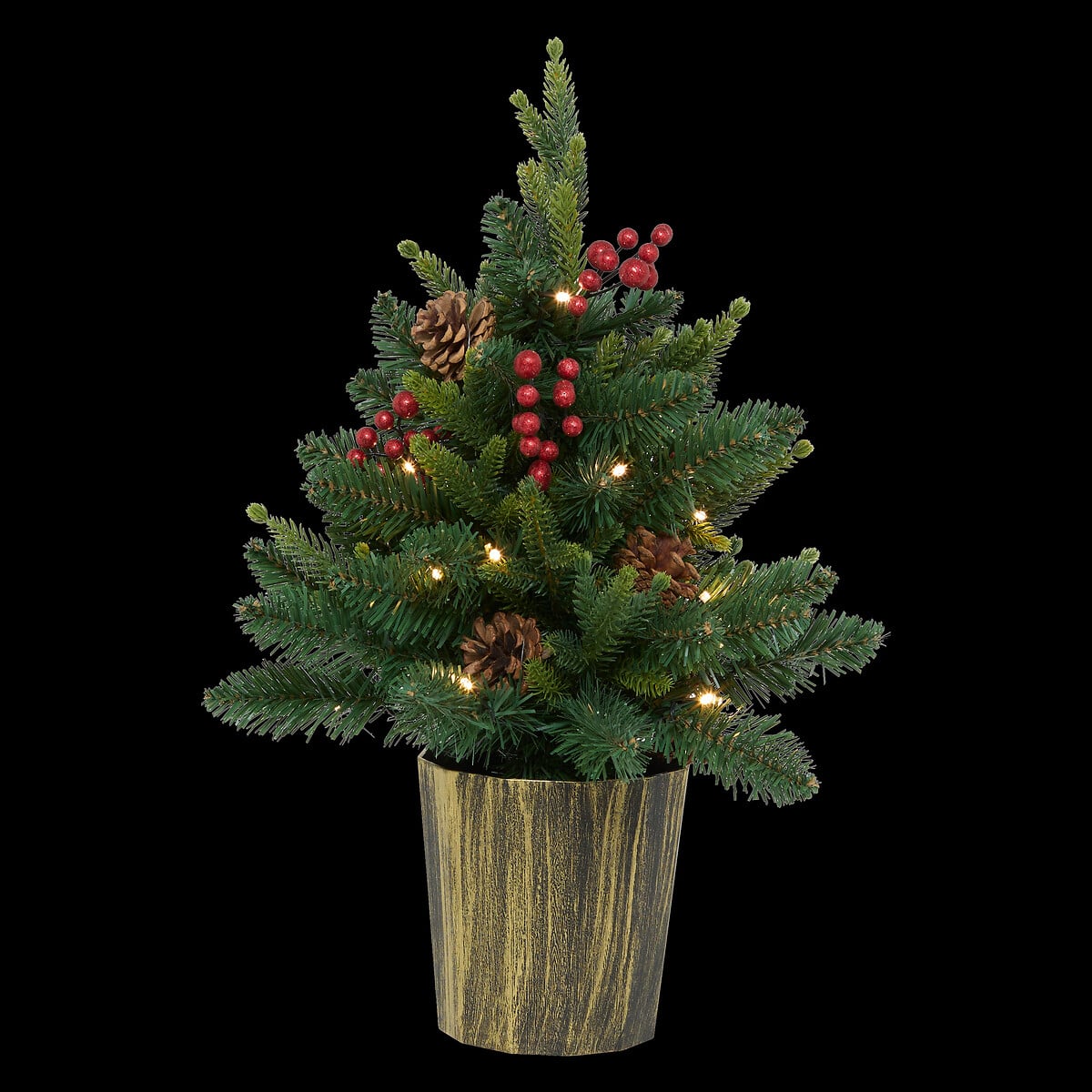 &Aacute;rvore de natal decorativa com LED branco quente 50cm
