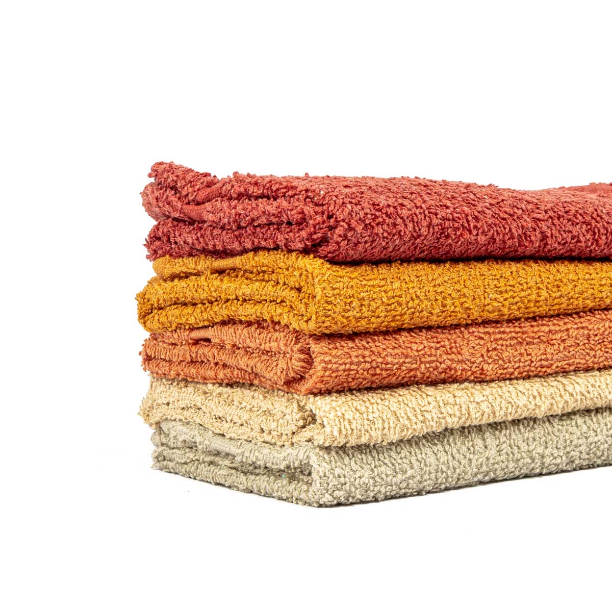 Conjunto de 5 panos de cozinha bege, vermelho e laranja