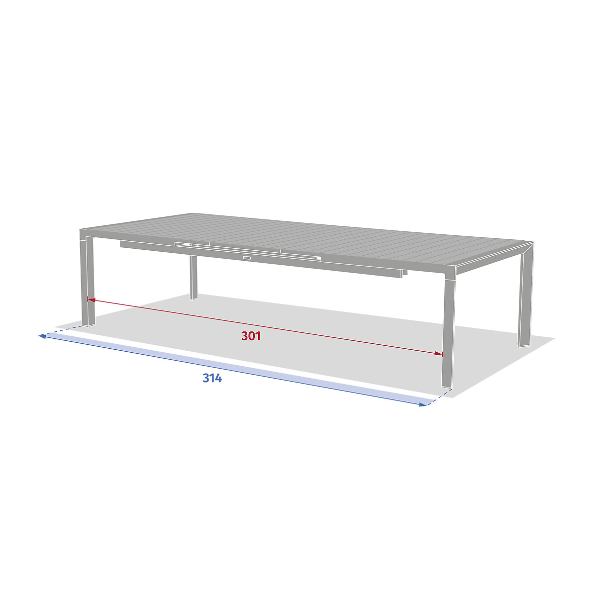 Mesa extens&iacute;vel autom&aacute;tica EVASION bege 254-314cm