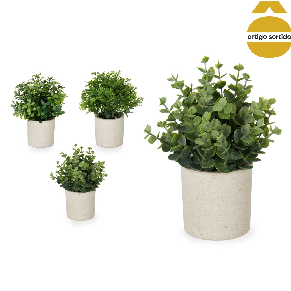 Vaso com flores verdes 21cm