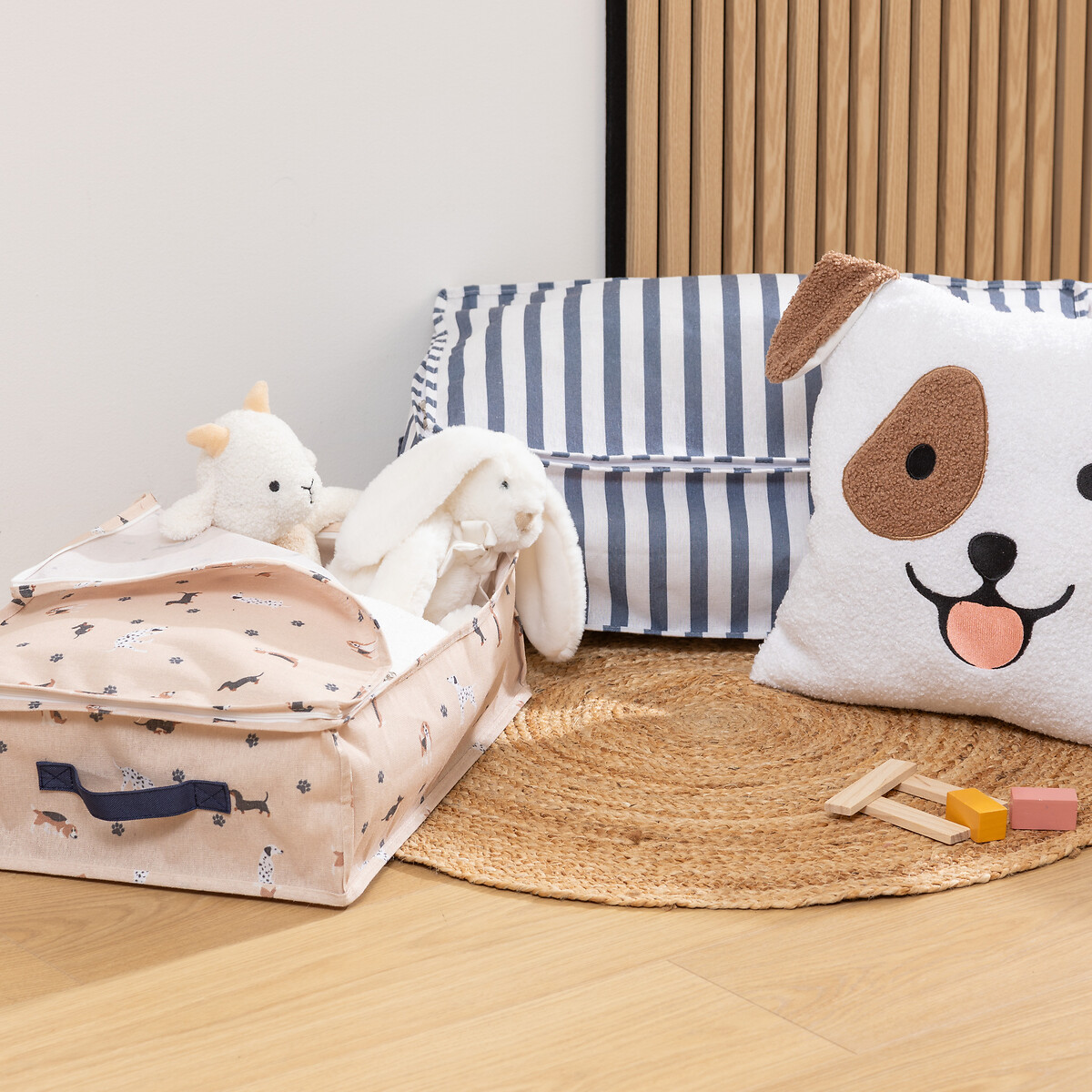 Conjunto de 2 caixas de arrumação com fecho